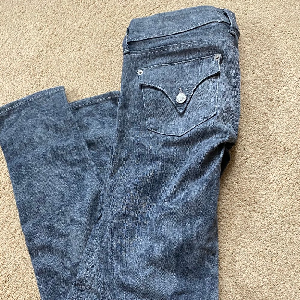 Hudson Gray Flower Motif Jeans